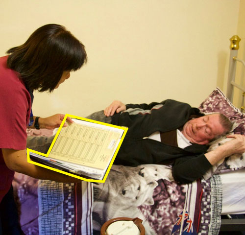 Jamie checking the record