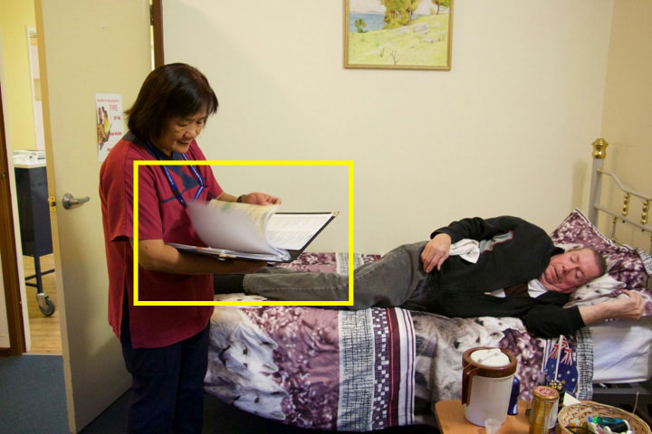 Jamie checking the order